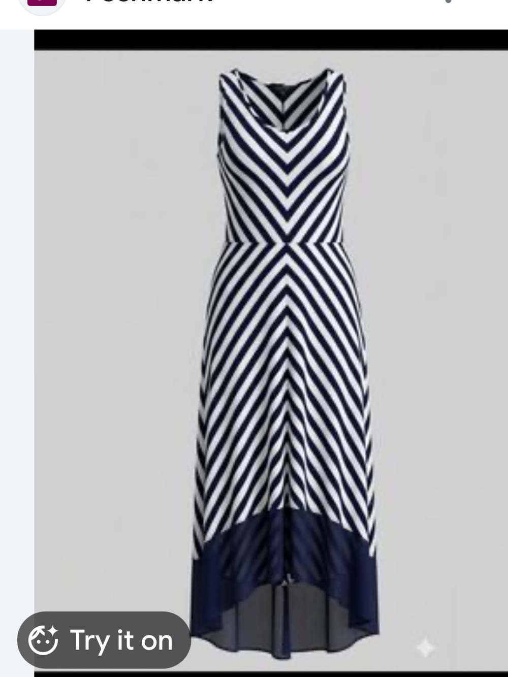 The Limited maxi dress Navy and White Striped High-Low Maxi Dress medium EUC